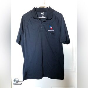 Unisex American Airline Logo Dark Navy Polo Shirt Size Medium